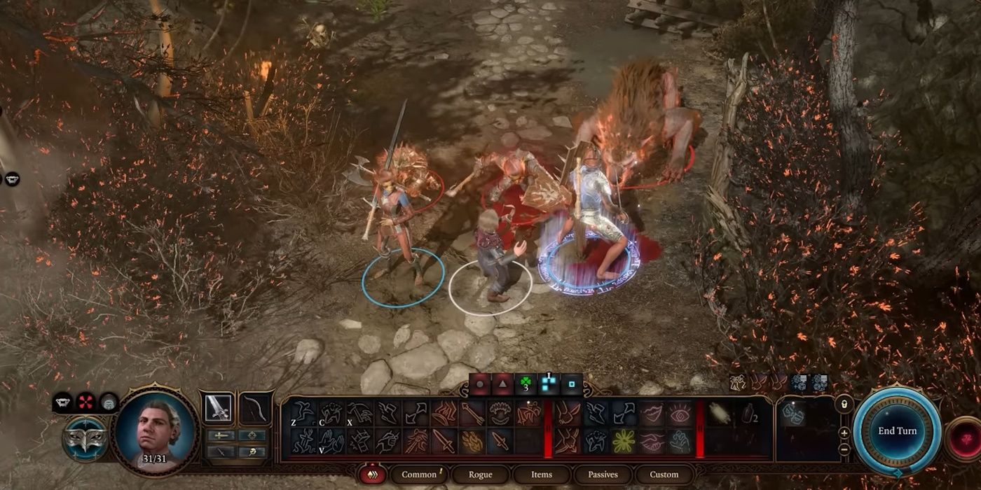 A character who has just used a bow prepares to switch to their melee weapon with the sword highlighted in the hotbar.