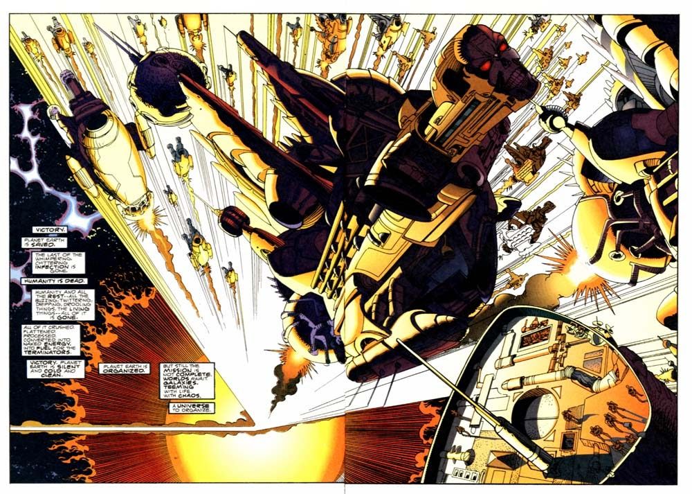 Terminator battleships from Robocop vs. Terminator issue #3