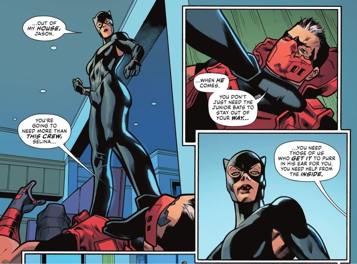 Red Hood Sides with Catwoman DC