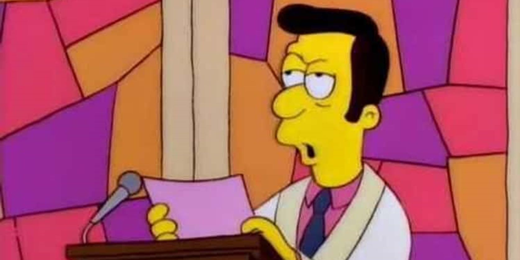 Reverend Lovejoy delivers a sermon in The Simpsons