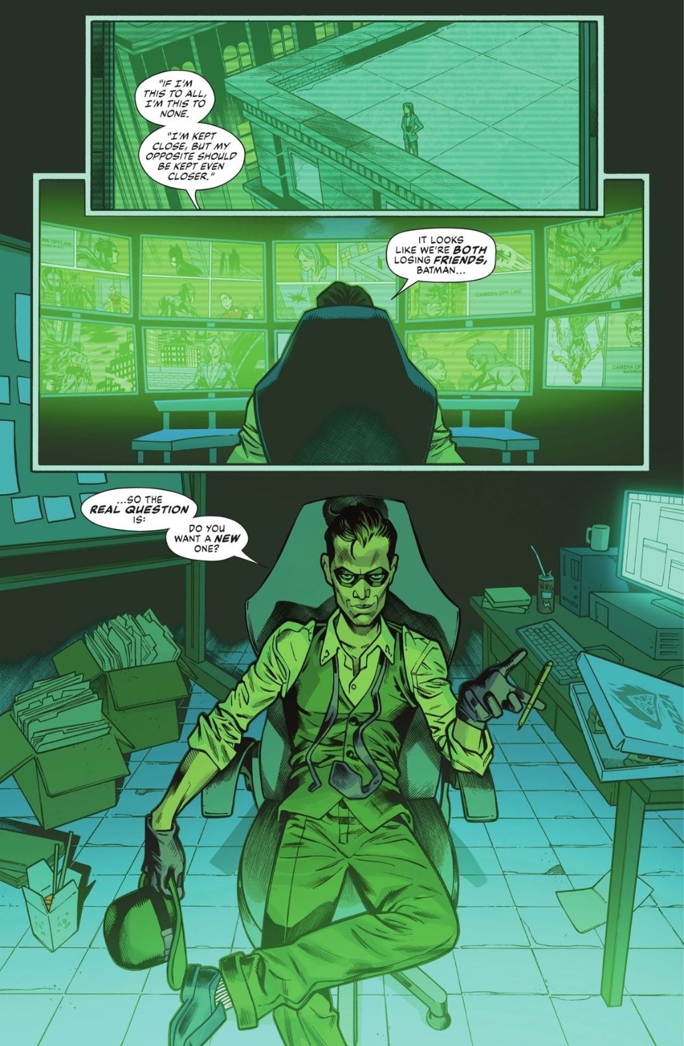 Riddler Observing Batman DC