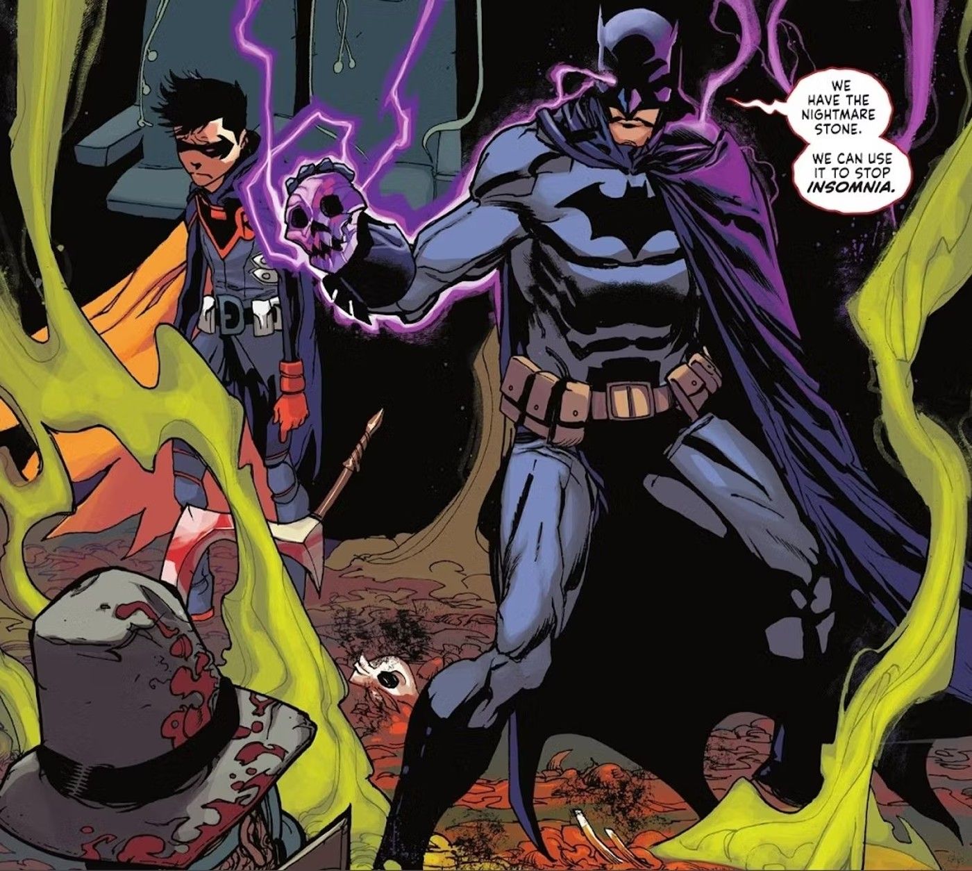 Robin and Batman Possessed by Deadman Find the Nightmare Stone