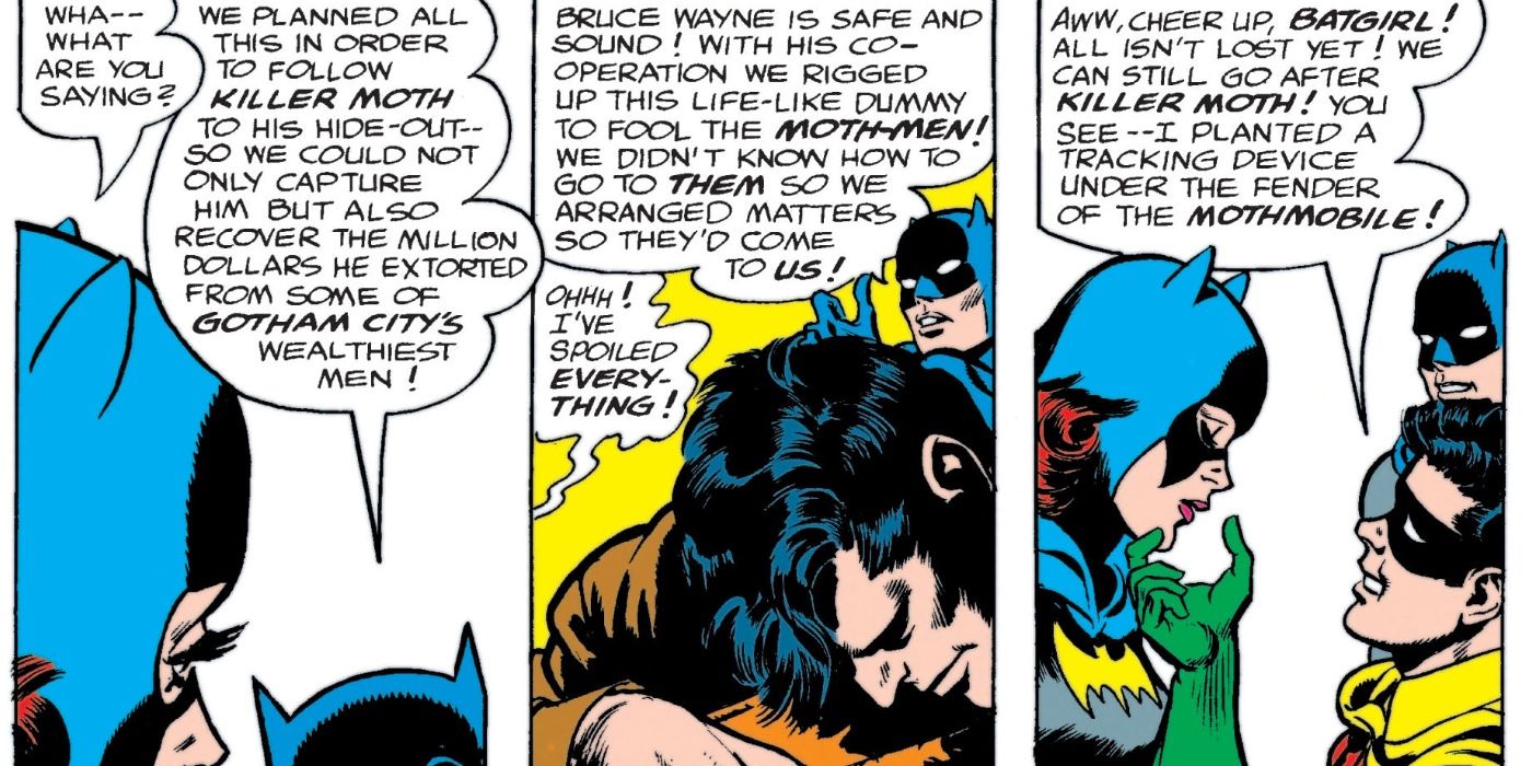 Batman e Robin explicam a situação para Batgirl
