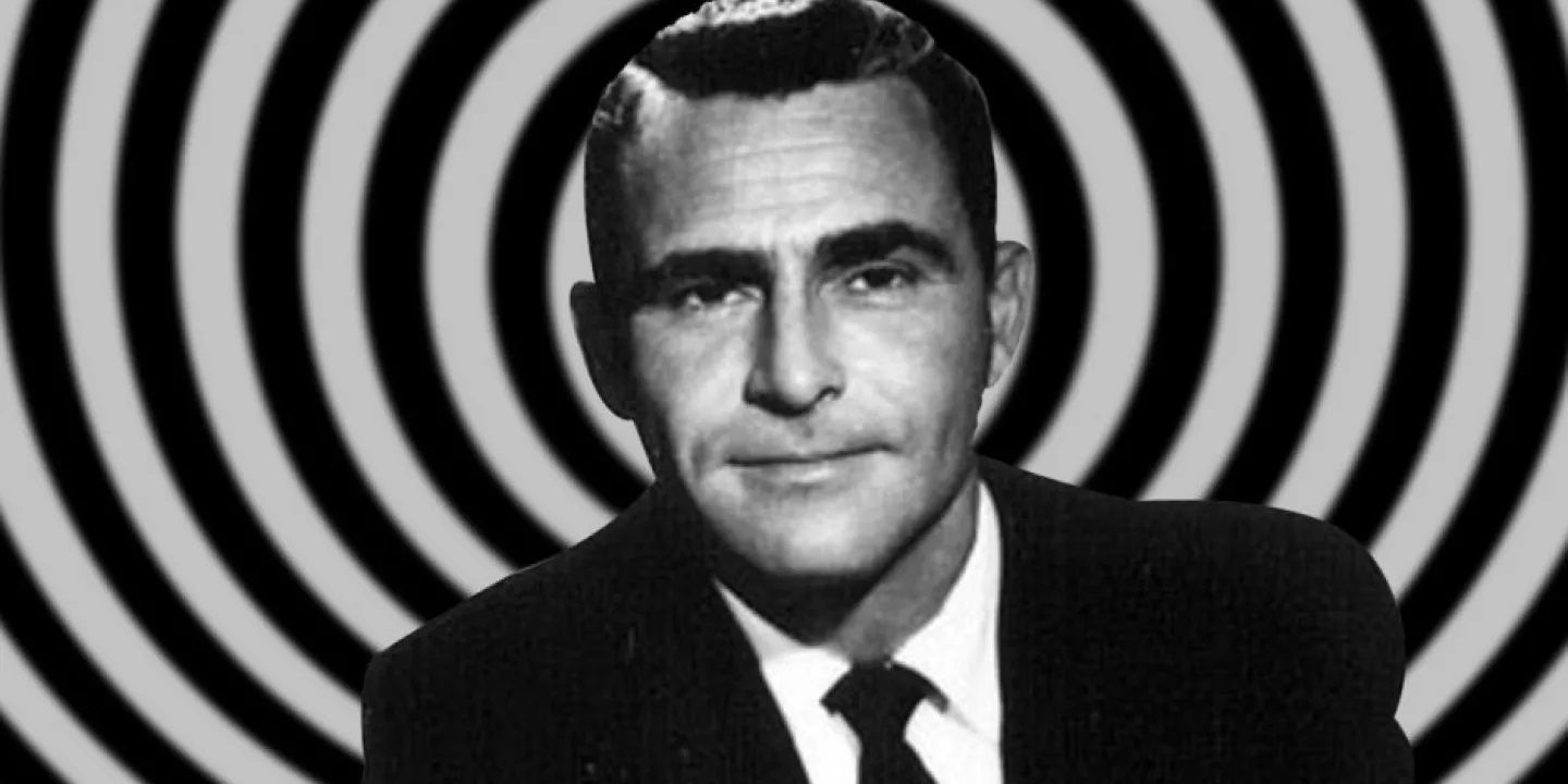 Rod Serling in a promotional image for The Twilight Zone