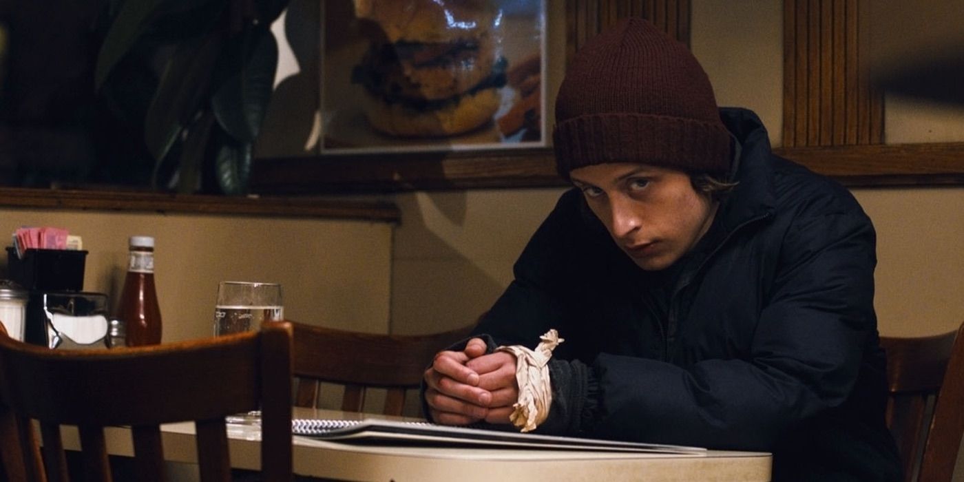 Gabriel stares intensely in the film of the same name