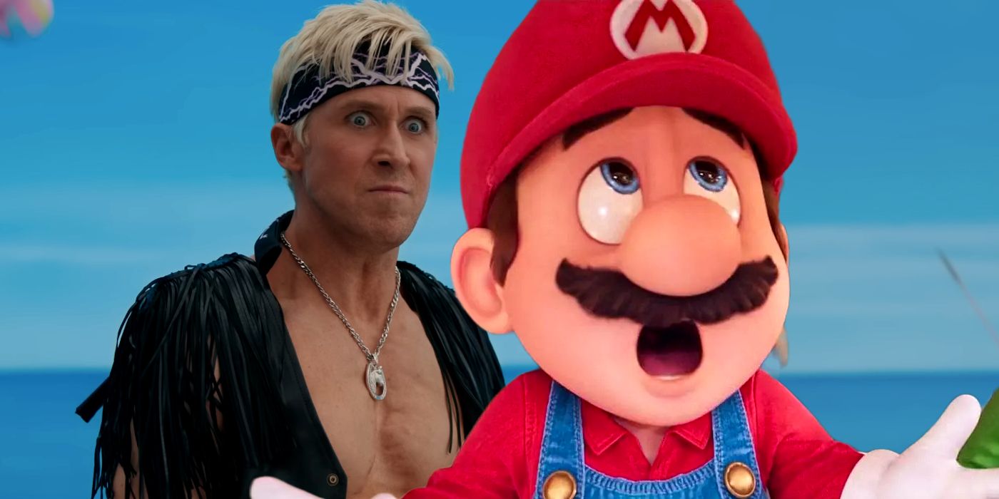 Ryan Gosling as Ken Glaring at Mario