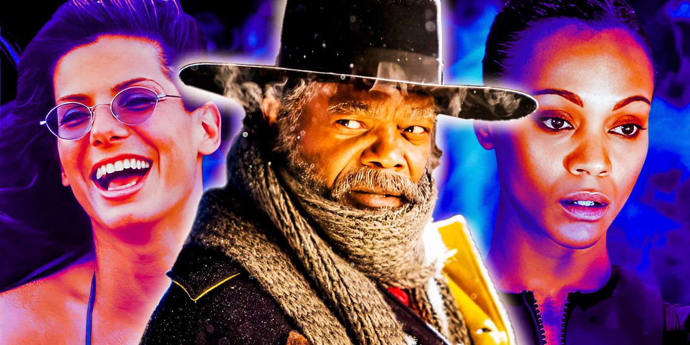 Sandra Bullock in Speed Samuel L Jackson in The Hateful Eight and Zoe Saldana in Colombiana