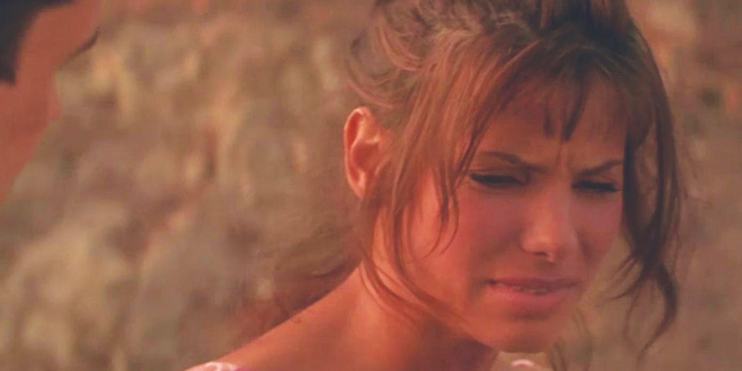 Sandra Bullock frowning in anguish in Speed 2 Cruise Control