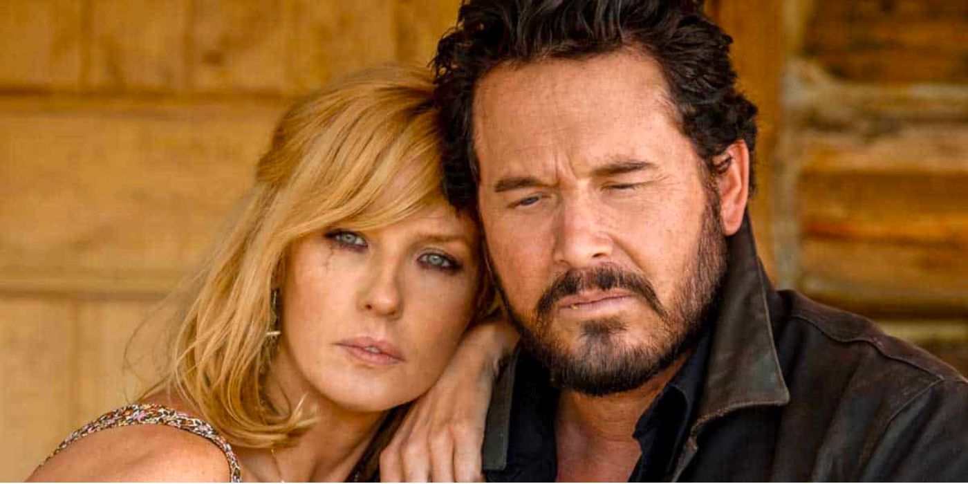Kelly Reilly and Cole Hauser as Beth Dutton and Rip Wheeler in Yellowston