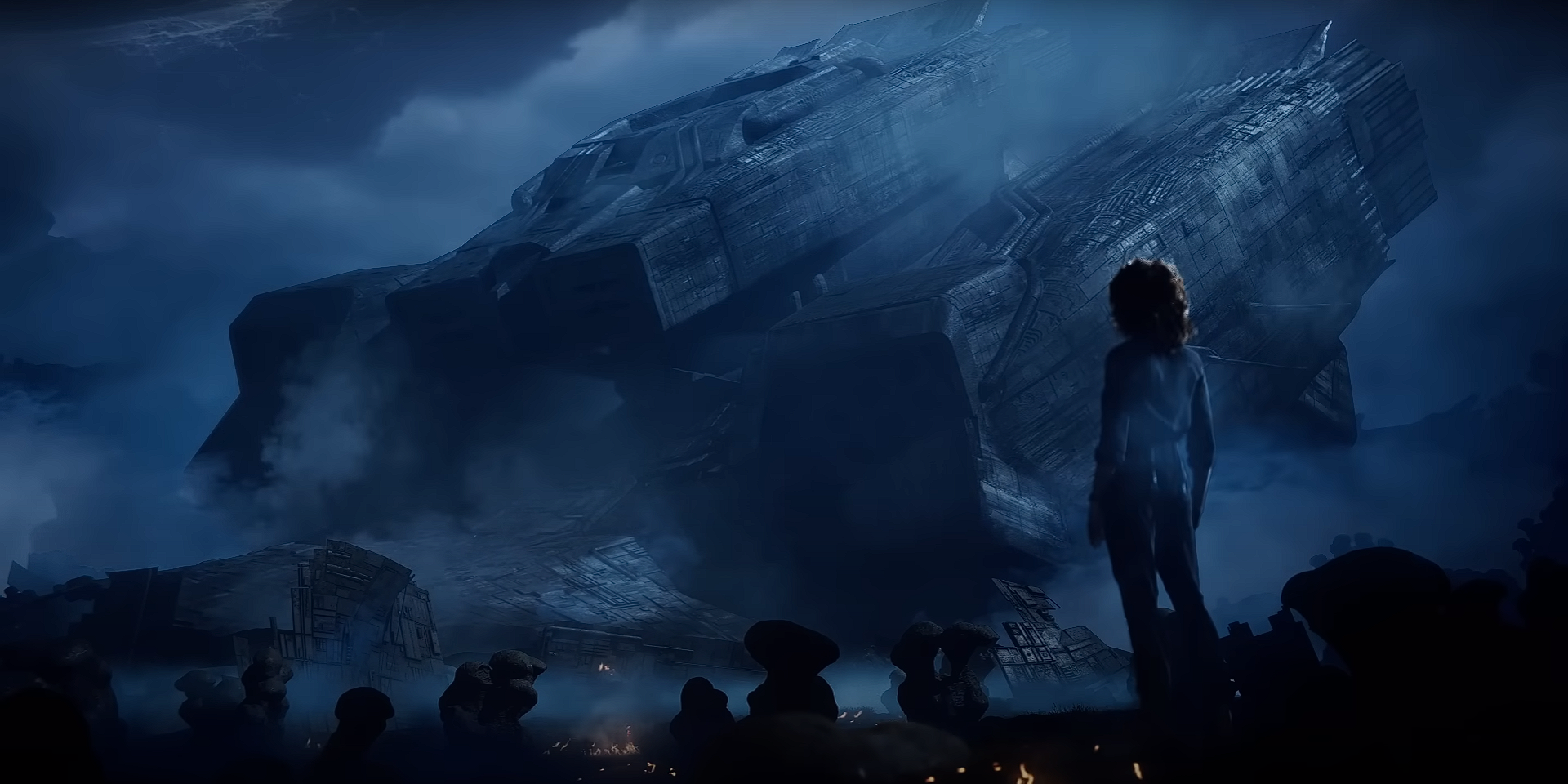 Ellen Ripley looking at a ship in Dead By Daylight