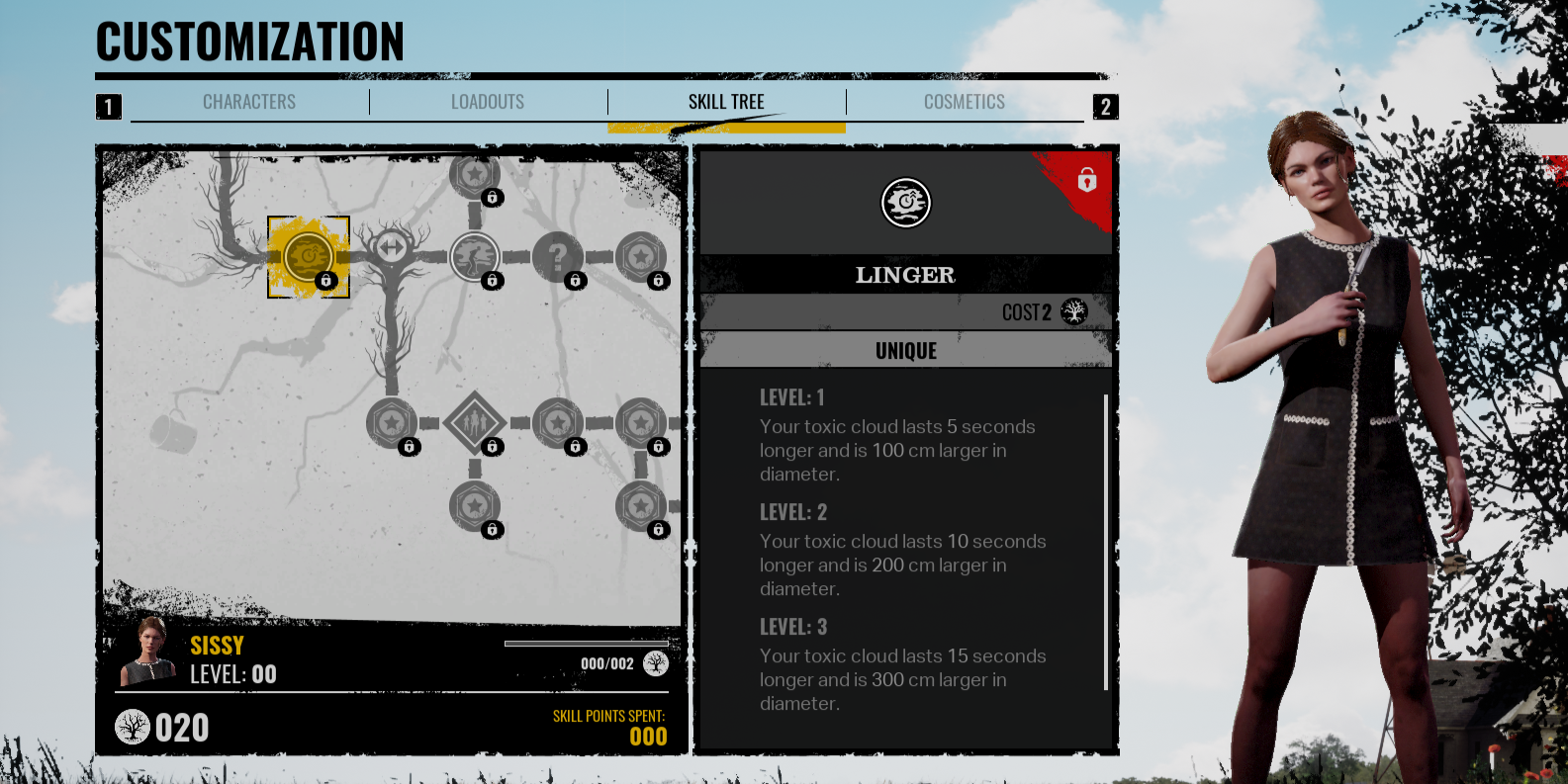 Sissy&rsquo;s Skill Tree in Texas Chainsaw Massacre
