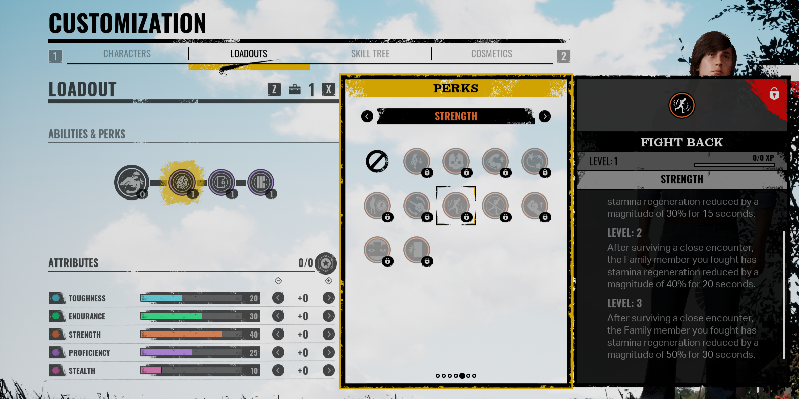 The Fight Back Perk description in Texas Chainsaw Massacre