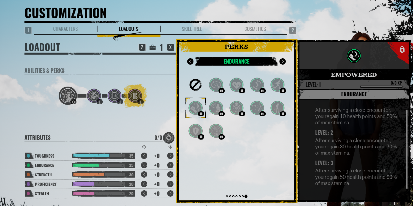 Empowered Perk description in the Texas Chainsaw Massacre