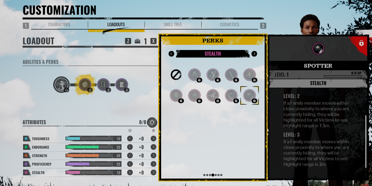 Spotter Perk Description in the Texas Chainsaw Massacre