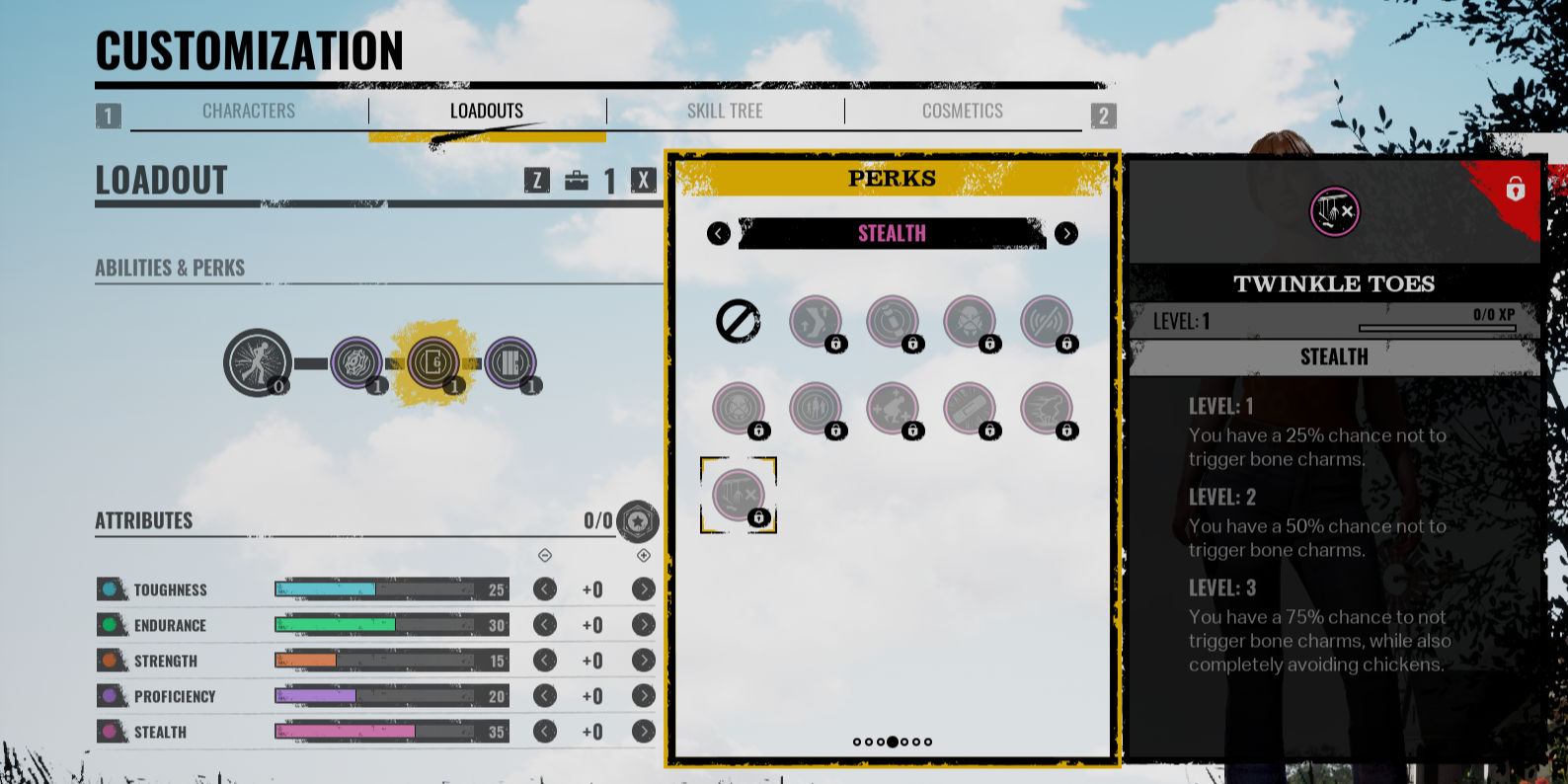 Twinkle Toes Perk Description in The Texas Chainsaw Massacre