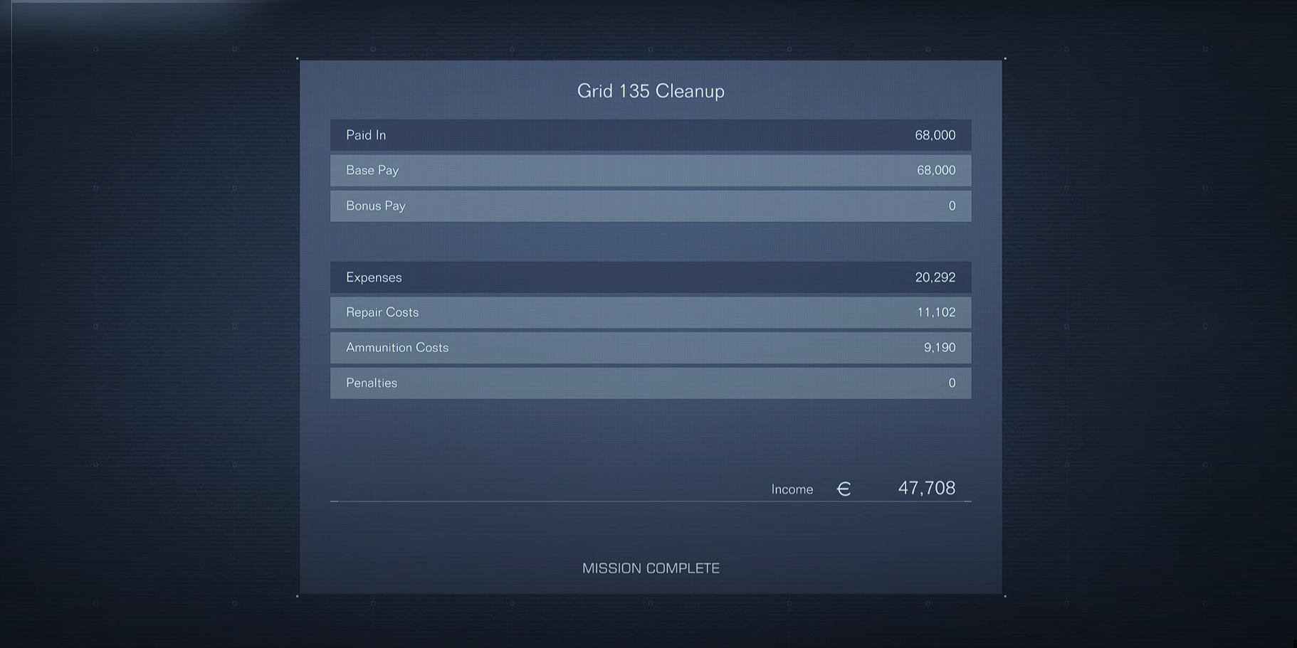 A mission complete screen in Armored Core 6