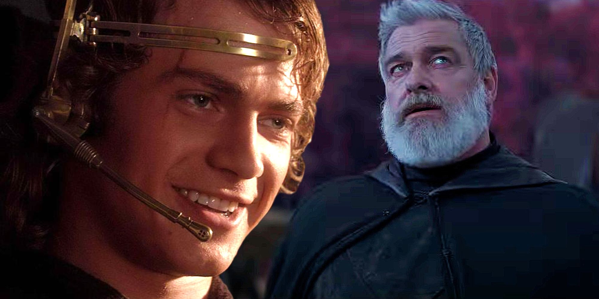 Baylan Skoll from Ahsoka and Anakin smiling in Revenge of the Sith