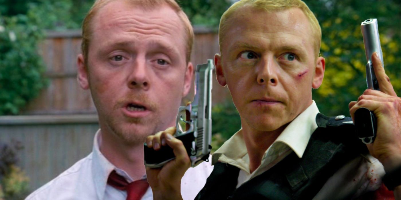 Simon Pegg in Shaun of the Dead and Hot Fuzz