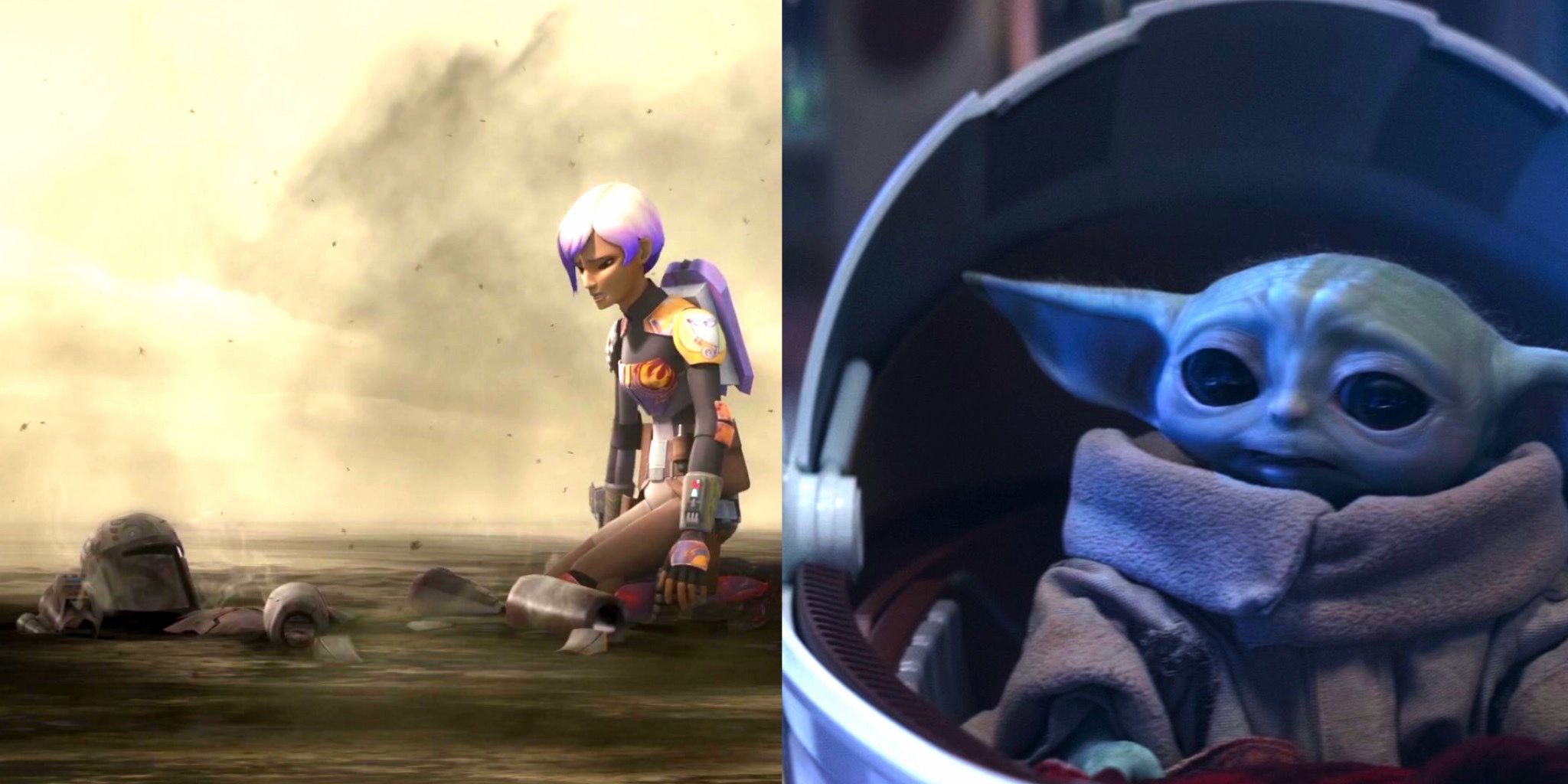 Sabine grieving in Rebels and Grogu during Order 66
