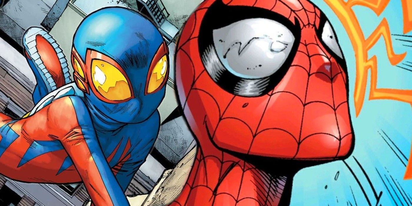 Featured Image: Spider-Boy (left); Spider-Man with his Spidey-sense going off (right)