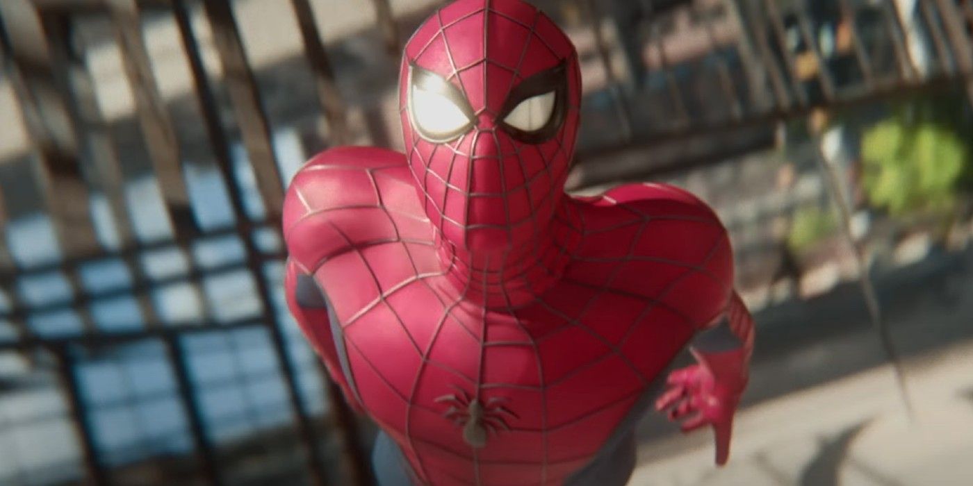 Spider-Man flying through the sky in the Spider-Man Lotus fan movie