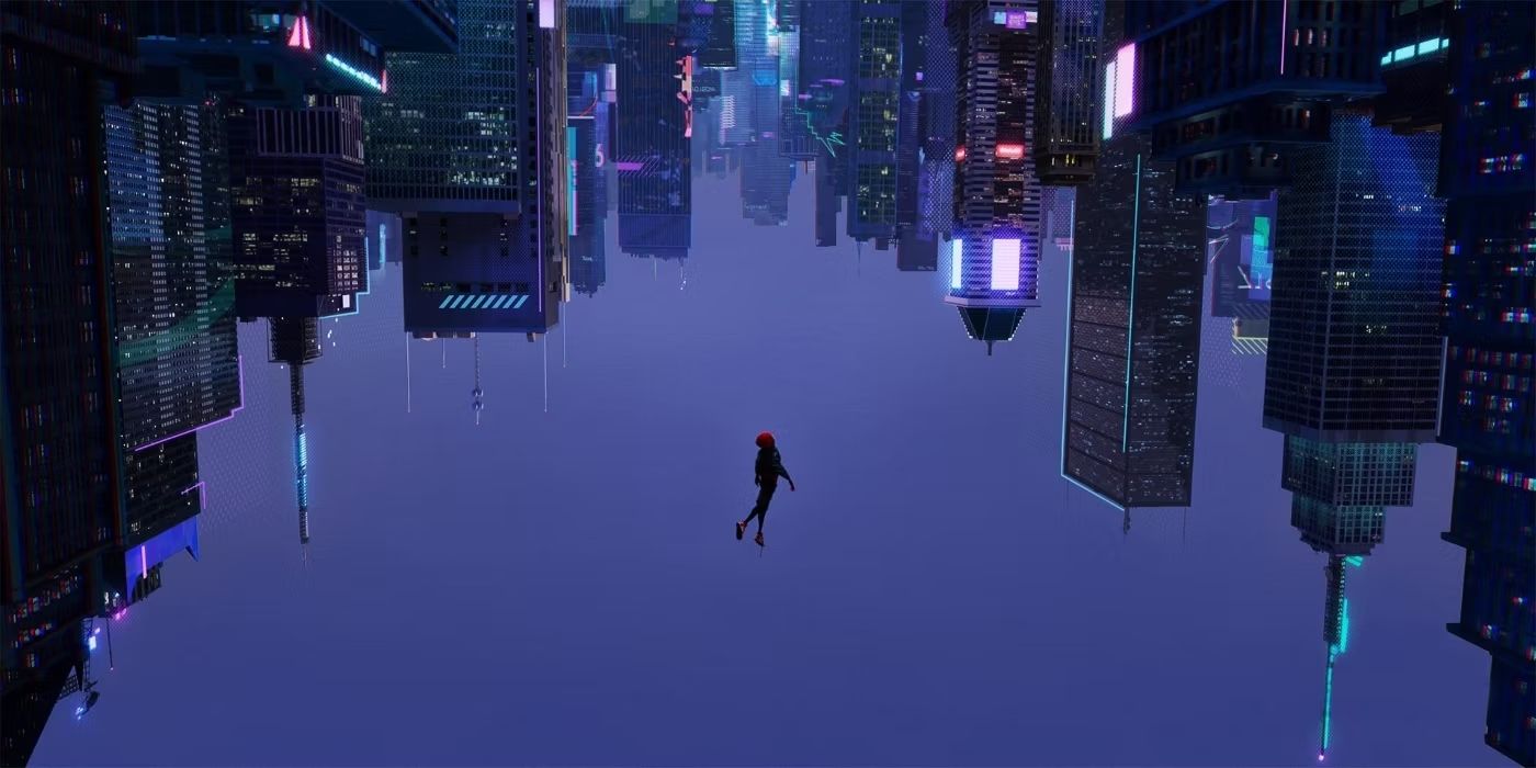 Spider-Man: Into the Spider-Verse's leap of faith scene.