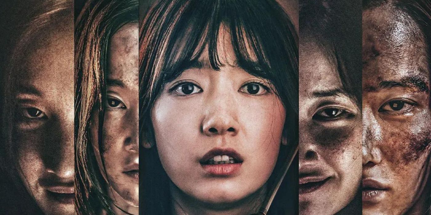 Split images of women with multiple expressions on the official poster of The Call