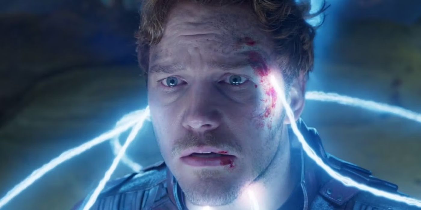 Chris Pratt as Star-Lord is plugged into Ego's power in Guardians Of The Galaxy Vol. 2