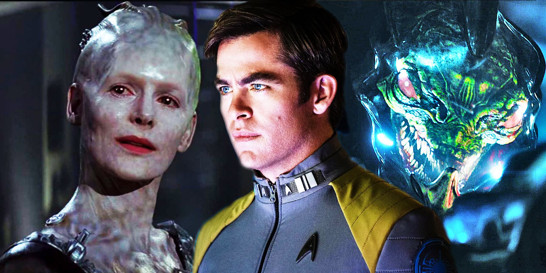 Alice Krige, Chris Pine and a Gorn 