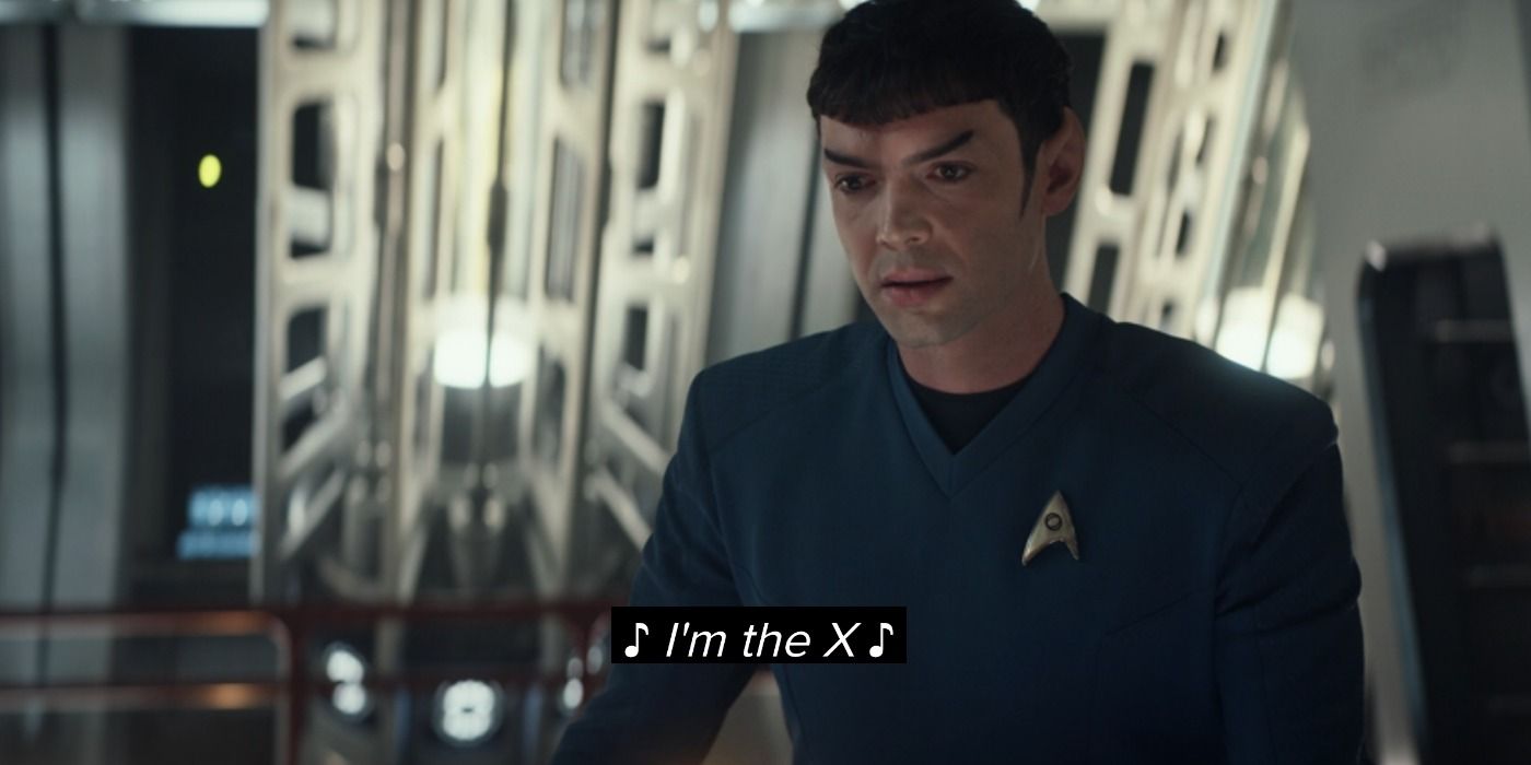 Spock in the Star Trek: Strange New Worlds episode &ldquo;Subspace Rhapsody&rdquo;.
