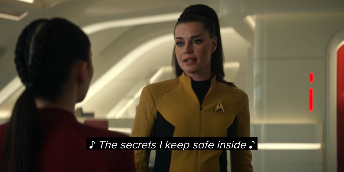 Una and La&rsquo;an in the Star Trek: Strange New Worlds episode &ldquo;Subspace Rhapsody&rdquo;.