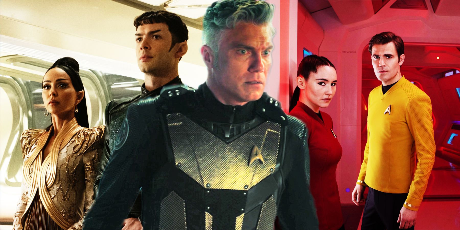 Gia Sandhu, Ethan Peck, Anson Mount, Christina Chong and Paul Wesley in Star Trek