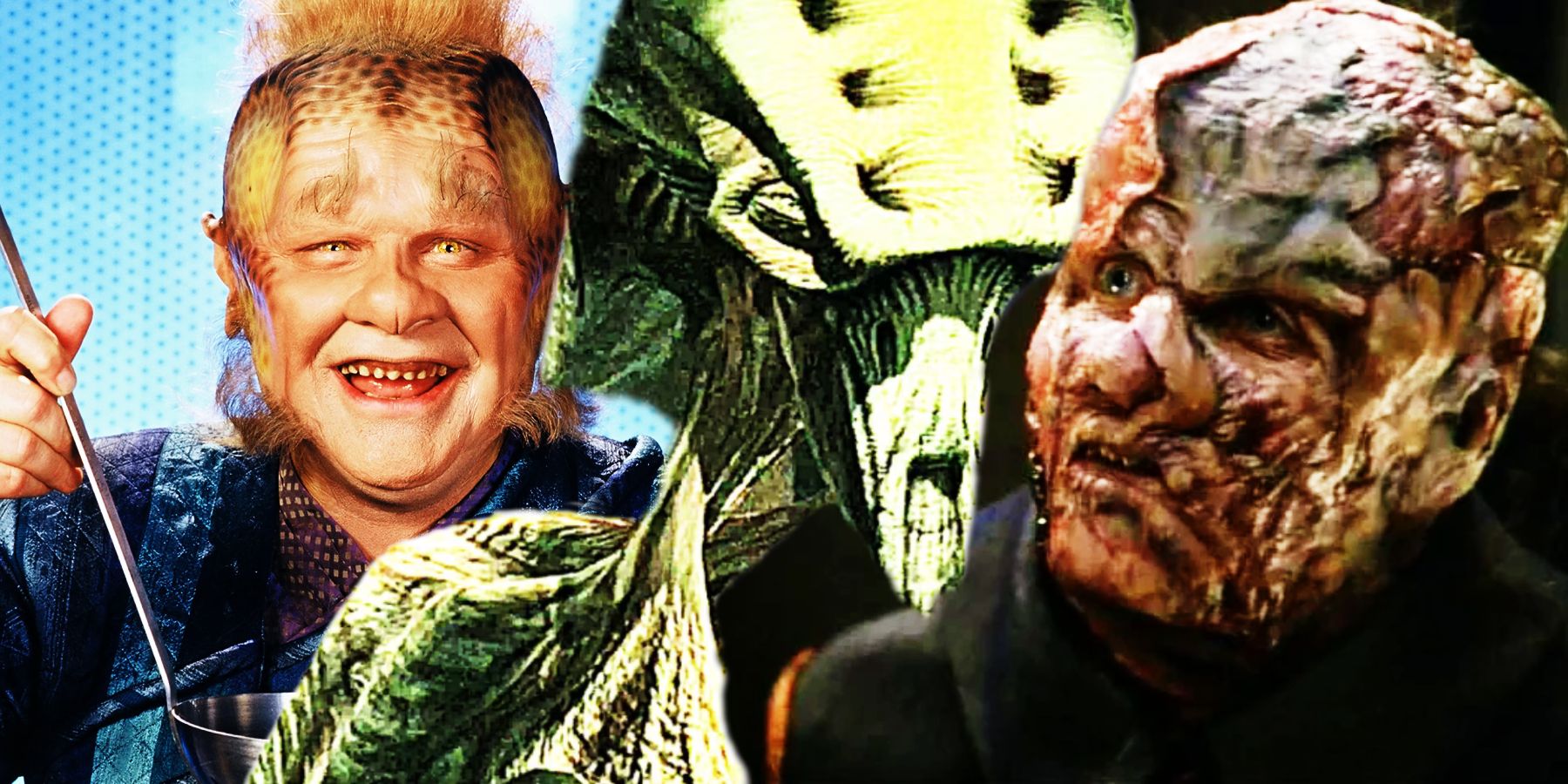 Neelix ladles some soup while Species 8472 and a Vidiian look menacing