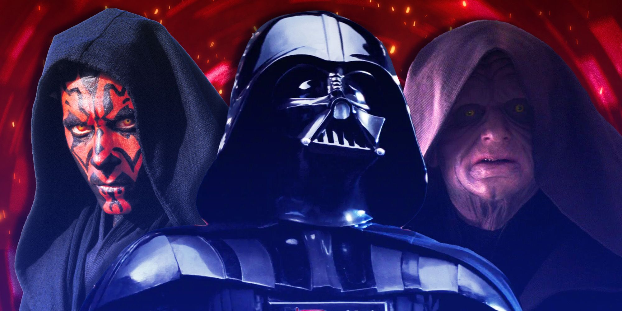 Darth Vader, Darth Maul, and Palpatine