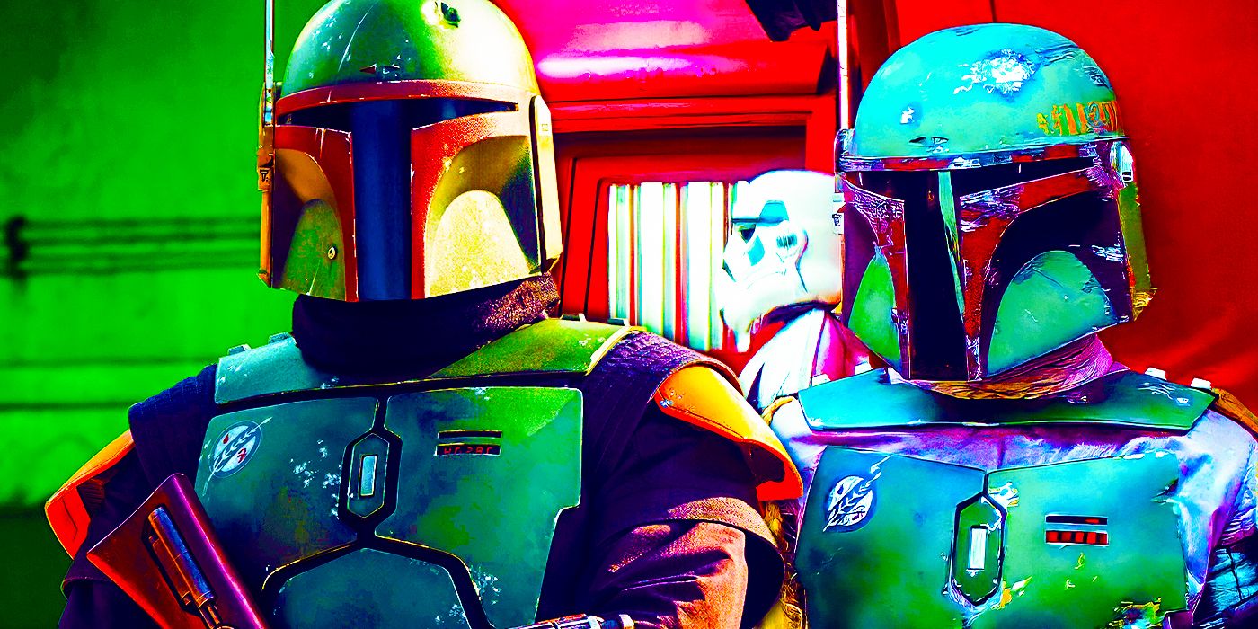 Boba Fett in The Book of Boba Fett and The Empire Strikes Back.