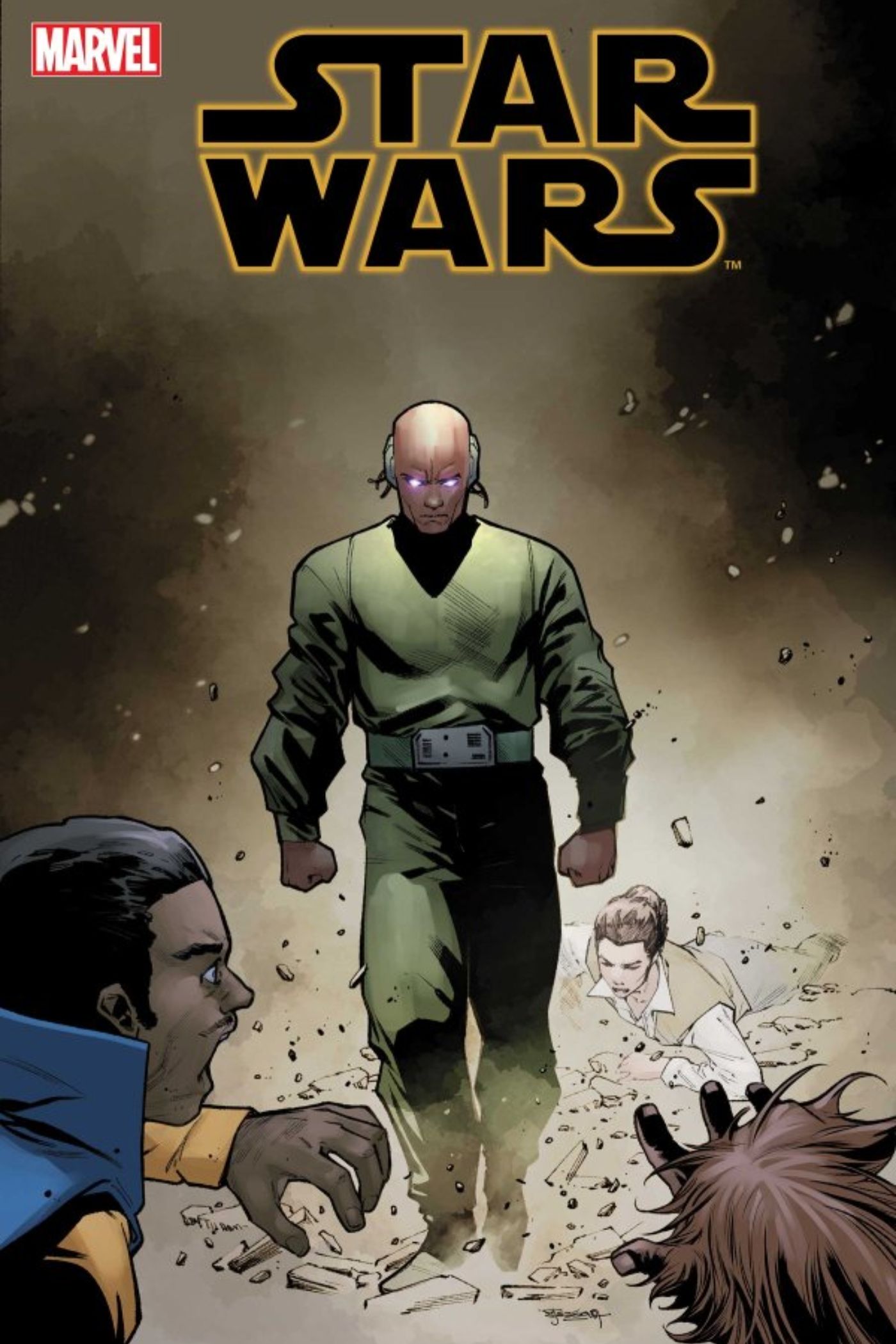 Lobot infected by the Scourge on Star Wars #40 cover.