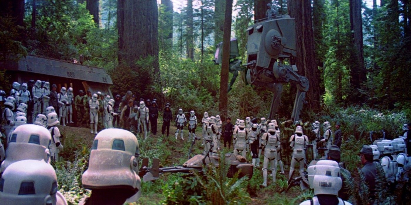 The Imperial Army, Navy, And Stormtrooper Corps on Endor in Return of the Jedi.