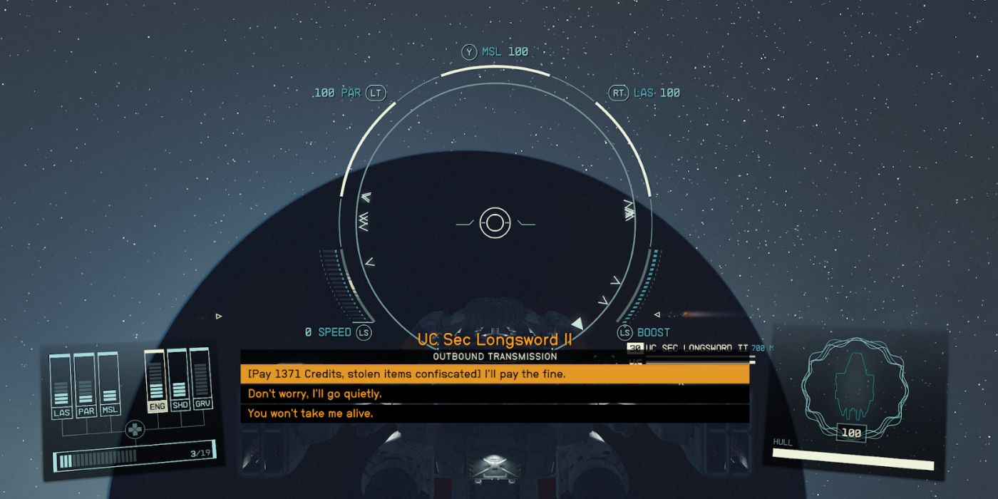 Starfield Contraband Scan Caught