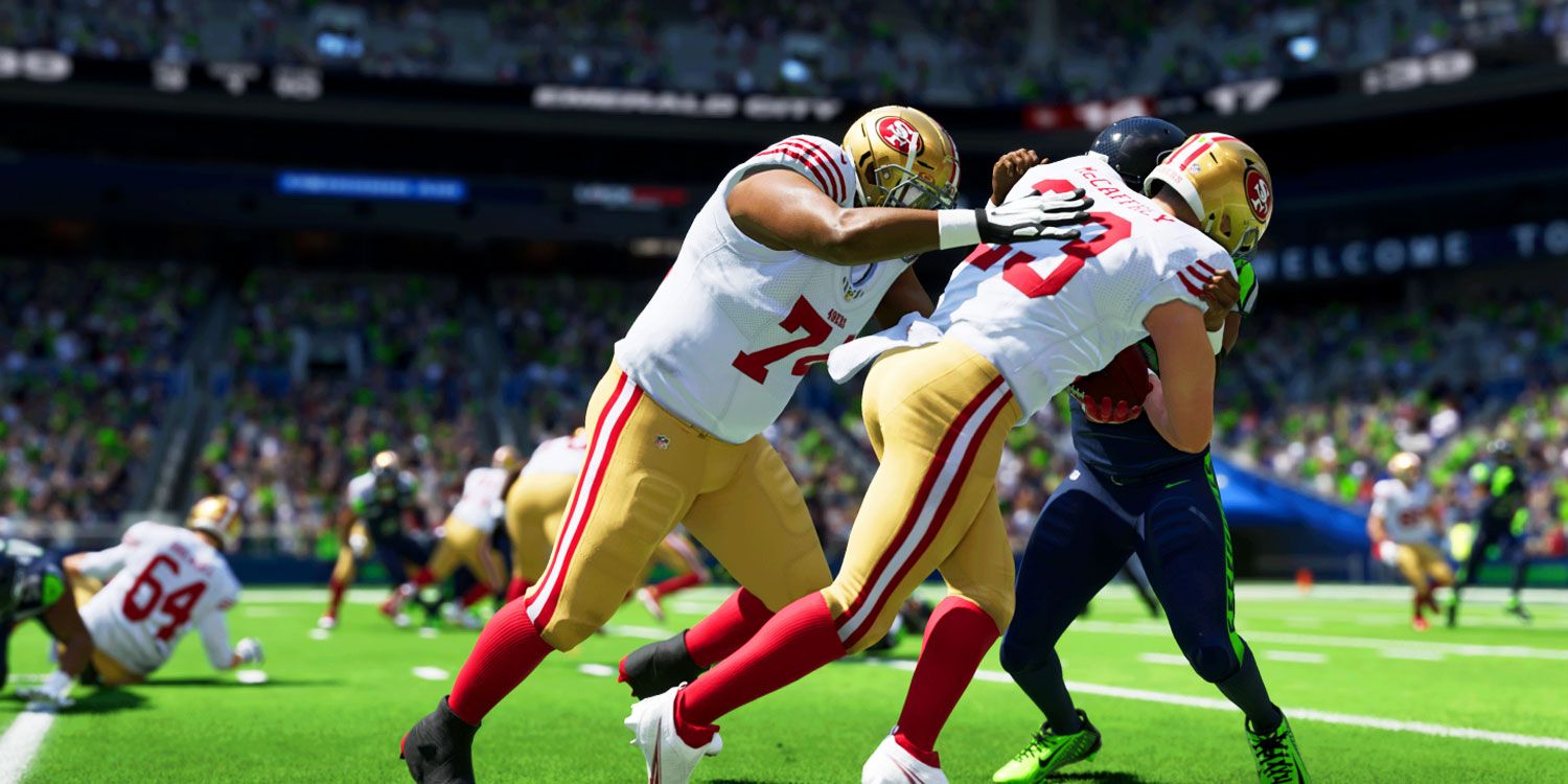 Tackle in Madden 24 49ers team. 