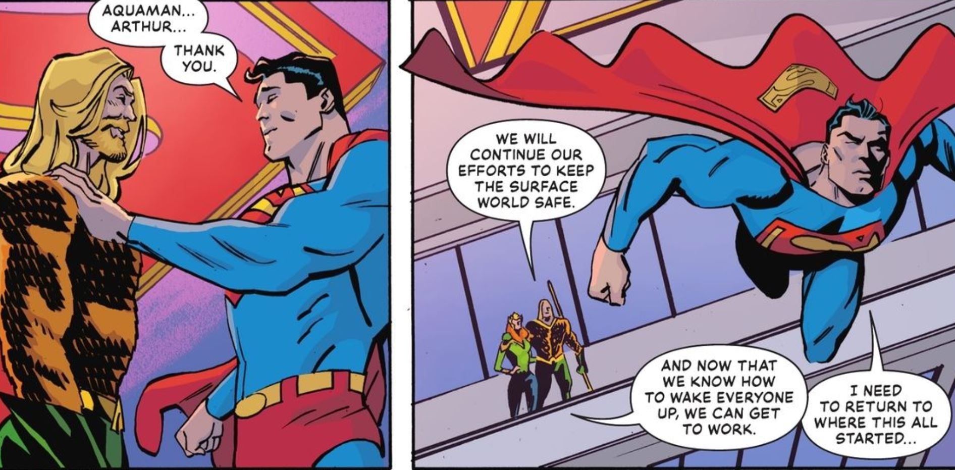 Superman Thanks Aquaman DC