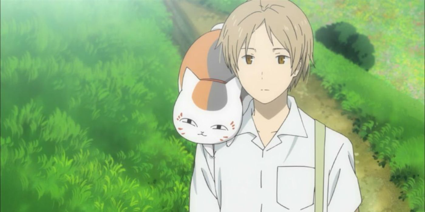 Natsume's Book of Friends screencap showing Takashi and Nyanko.