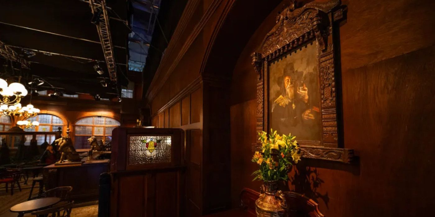 Terry Pratchett portrait in Good Omens season 2