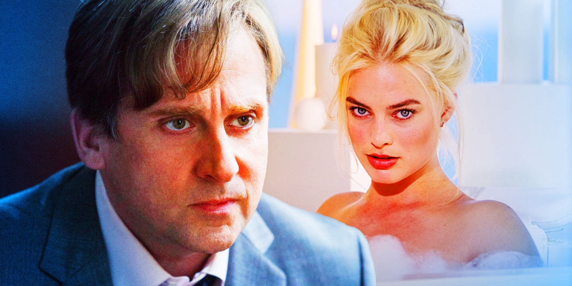 Steve Carell and Margot Robbie in The Big Short.