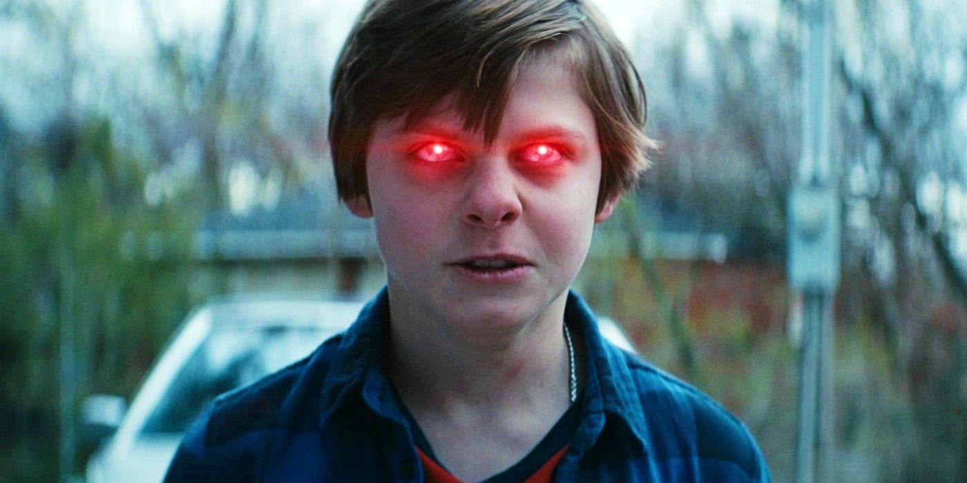 Ryan looking angry with glowing red eyes in The Boys season 3