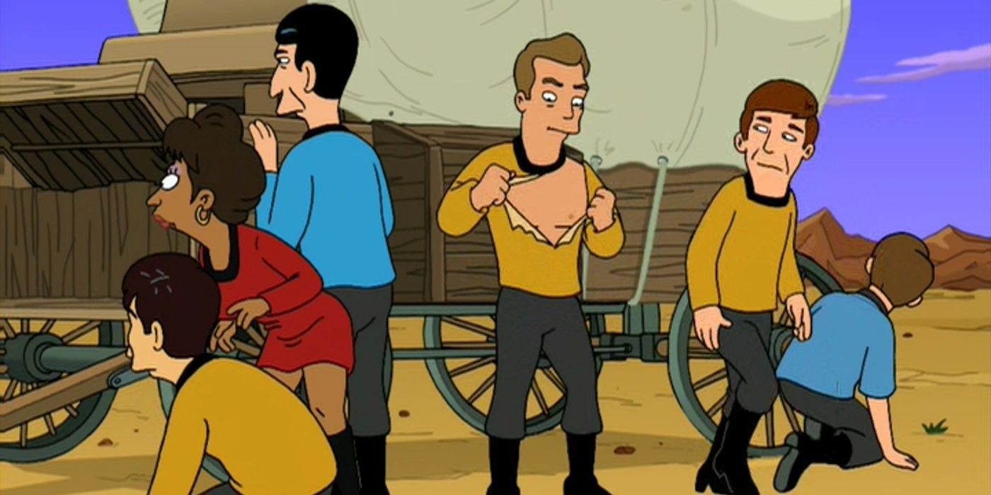 The cast of Star Trek in Futurama