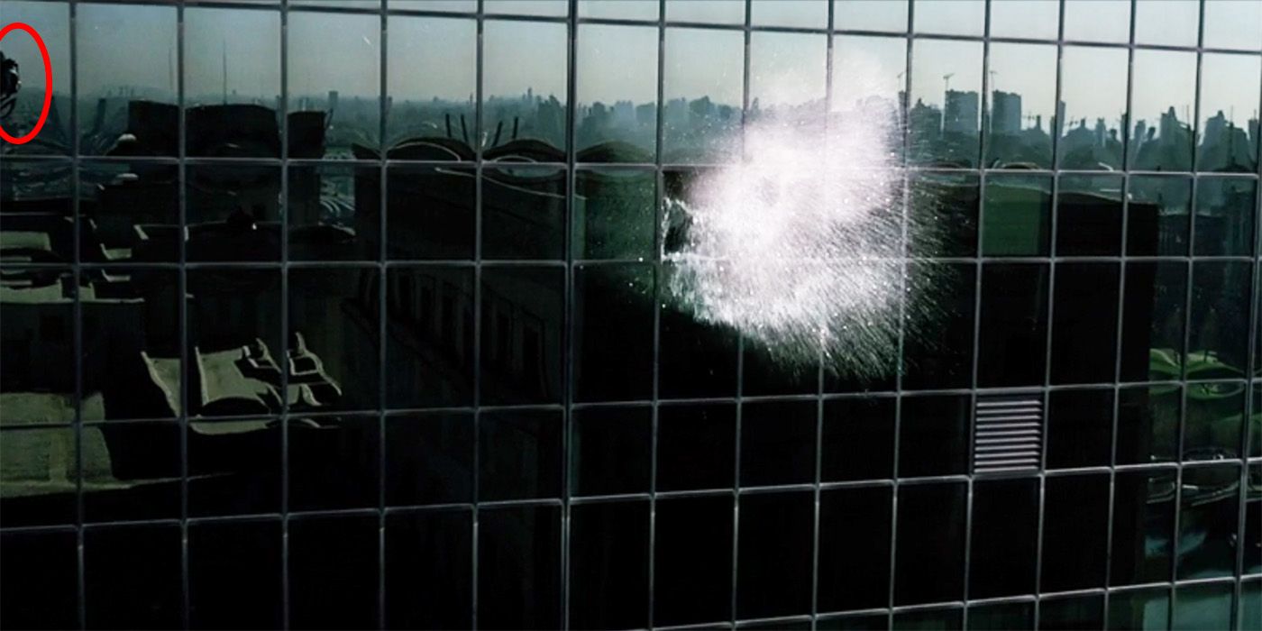 The Dark Knight helicopter mistake during the robbery
