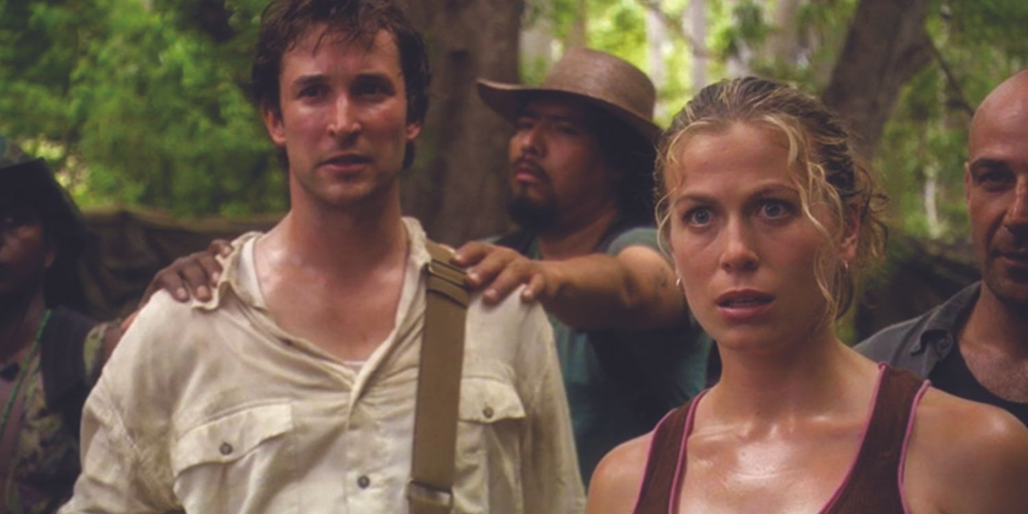 Noah Wyle as Flynn Carsen and Sonya Walger as Nicole Noone in The Librarian Quest for the Spear