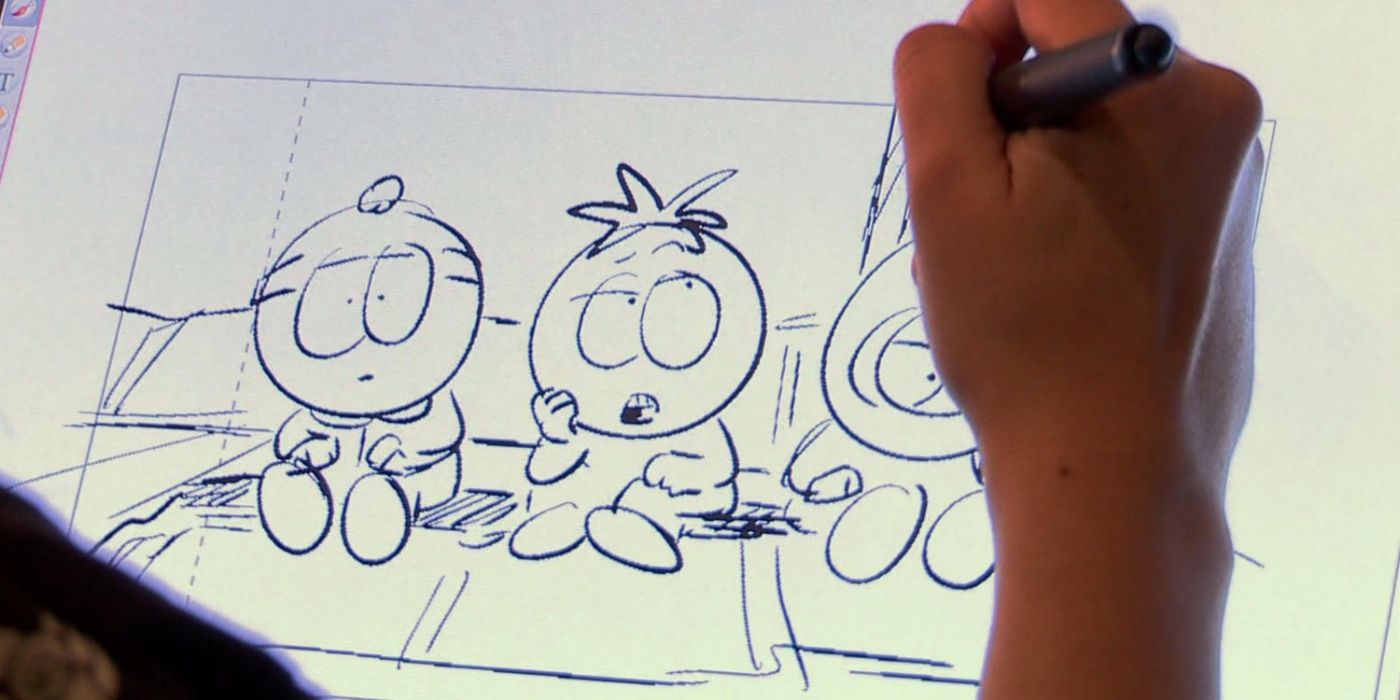 A drawing in The Making of South Park.