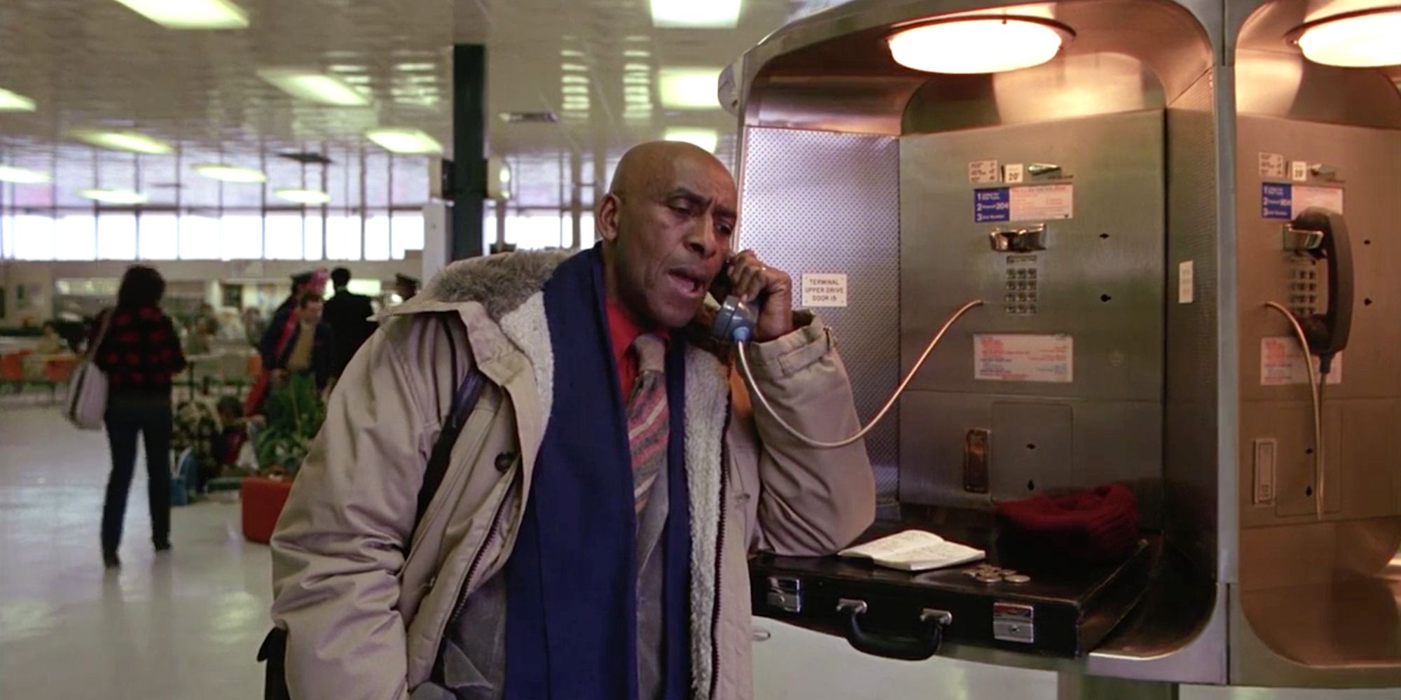 Dick Halloran on the pay phone at the airport in The Shining