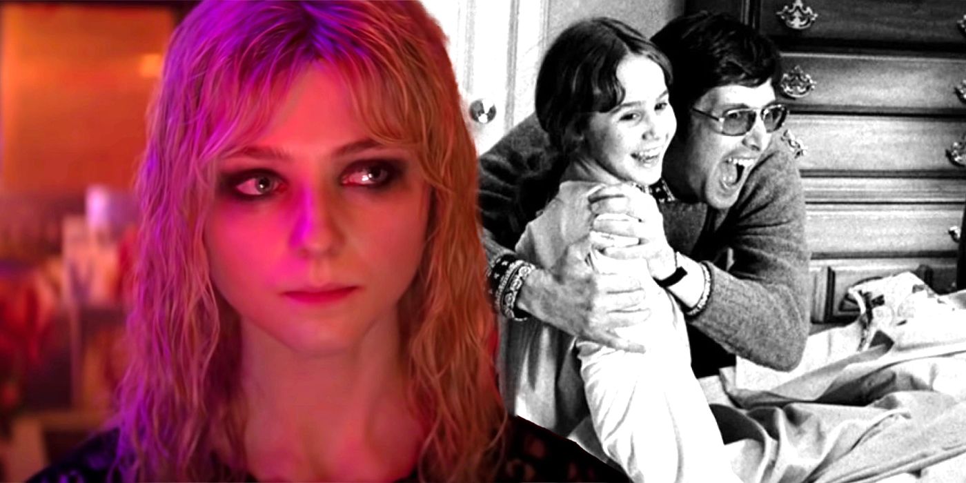 Thomasin McKenzie in Last Night in Soho and William Friedkin and Linda blair on The Exorcist set